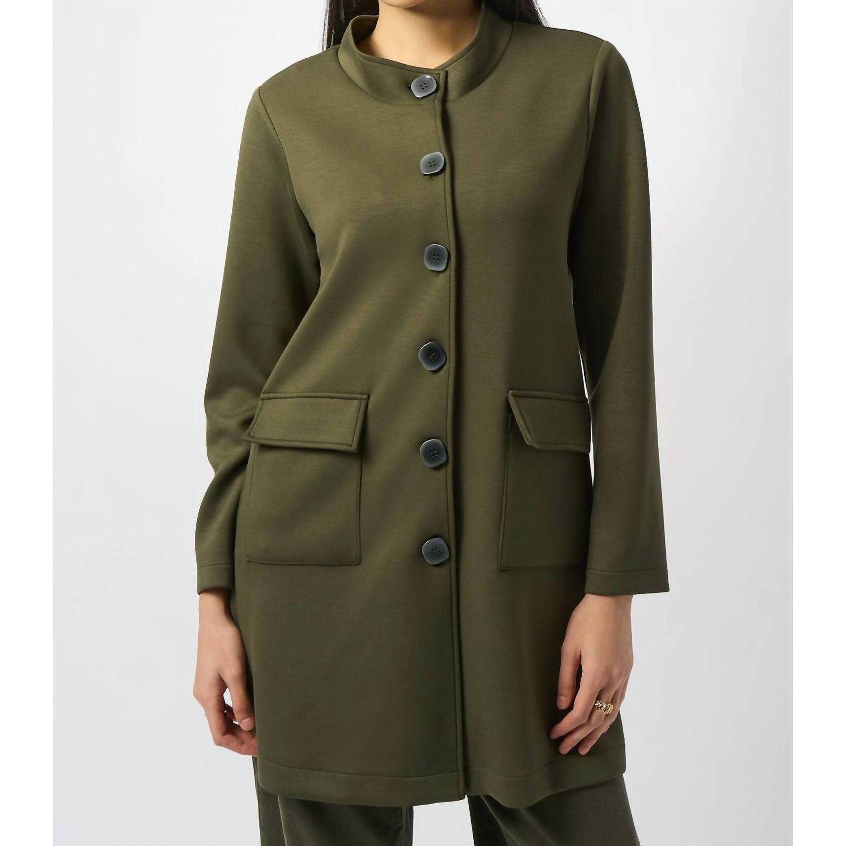 New Joseph Ribkoff Scuba Knit Jacket In Khaki